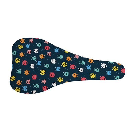 8-Bit Video Game Monsters Pattern Print Bicycle Seat Cover