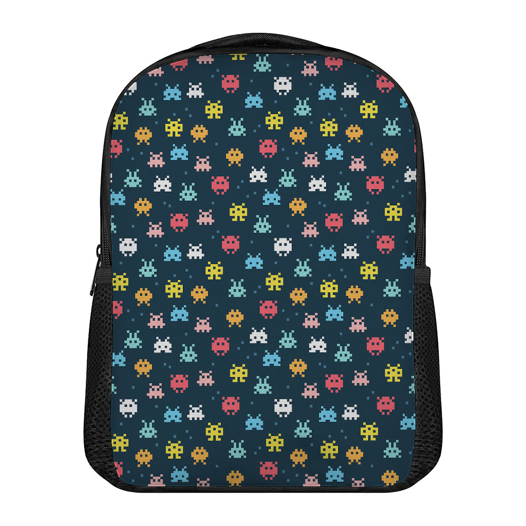 8-Bit Video Game Monsters Pattern Print Casual Backpack