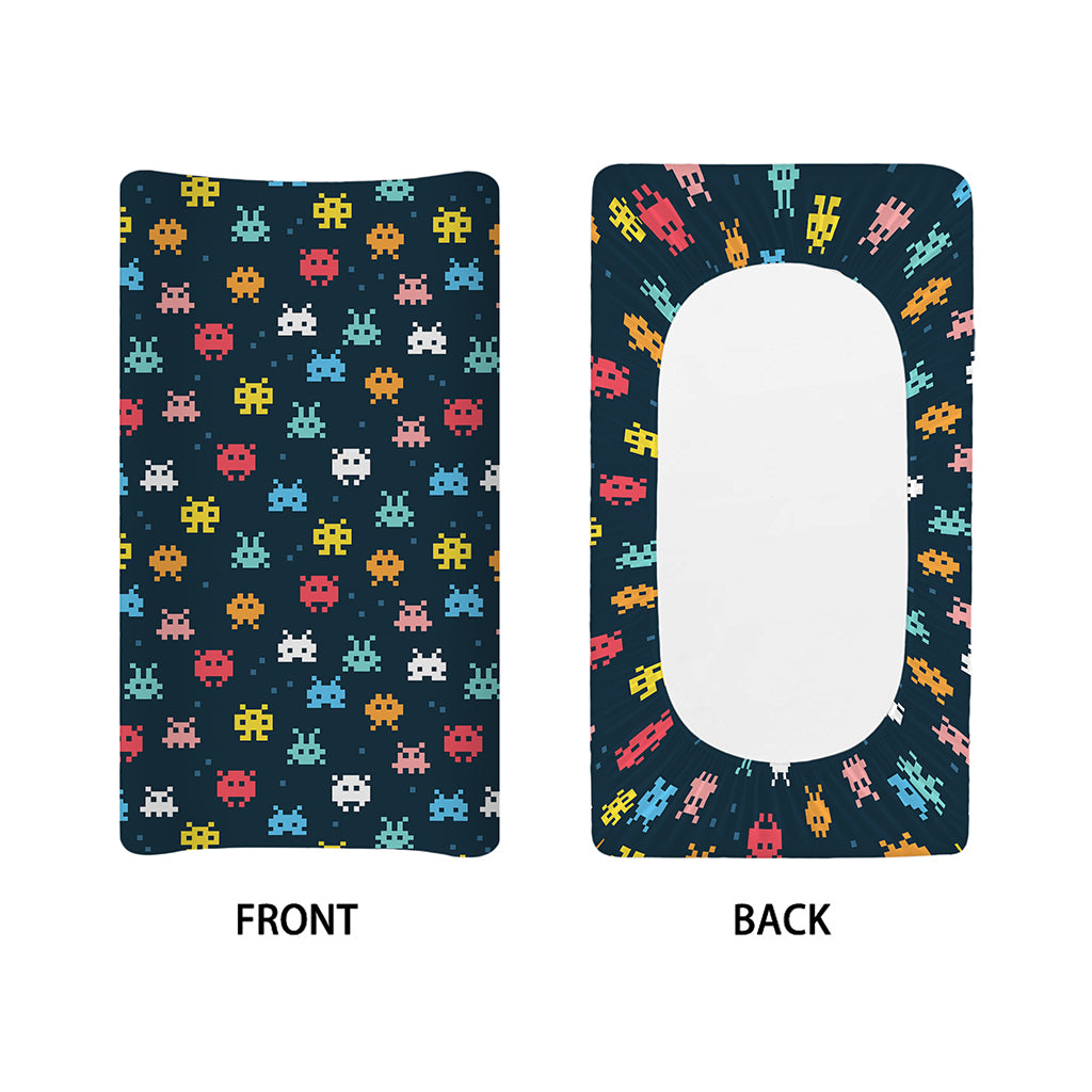 8-Bit Video Game Monsters Pattern Print Changing Pad Cover
