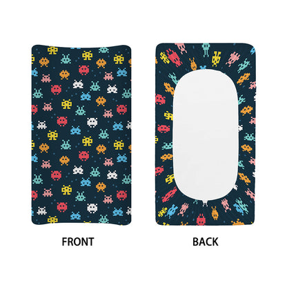 8-Bit Video Game Monsters Pattern Print Changing Pad Cover
