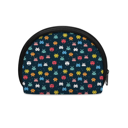 8-Bit Video Game Monsters Pattern Print Coin Purse