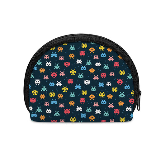 8-Bit Video Game Monsters Pattern Print Coin Purse