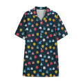 8-Bit Video Game Monsters Pattern Print Cotton Hawaiian Shirt