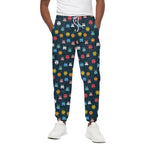8-Bit Video Game Monsters Pattern Print Cotton Pants