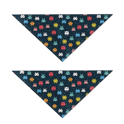 8-Bit Video Game Monsters Pattern Print Dog Bandana