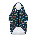 8-Bit Video Game Monsters Pattern Print Dog Zip Up Hoodie