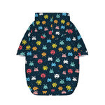 8-Bit Video Game Monsters Pattern Print Dog Zip Up Hoodie