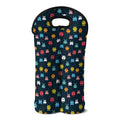 8-Bit Video Game Monsters Pattern Print Double Neoprene Wine Tote