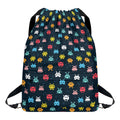 8-Bit Video Game Monsters Pattern Print Drawstring Backpack