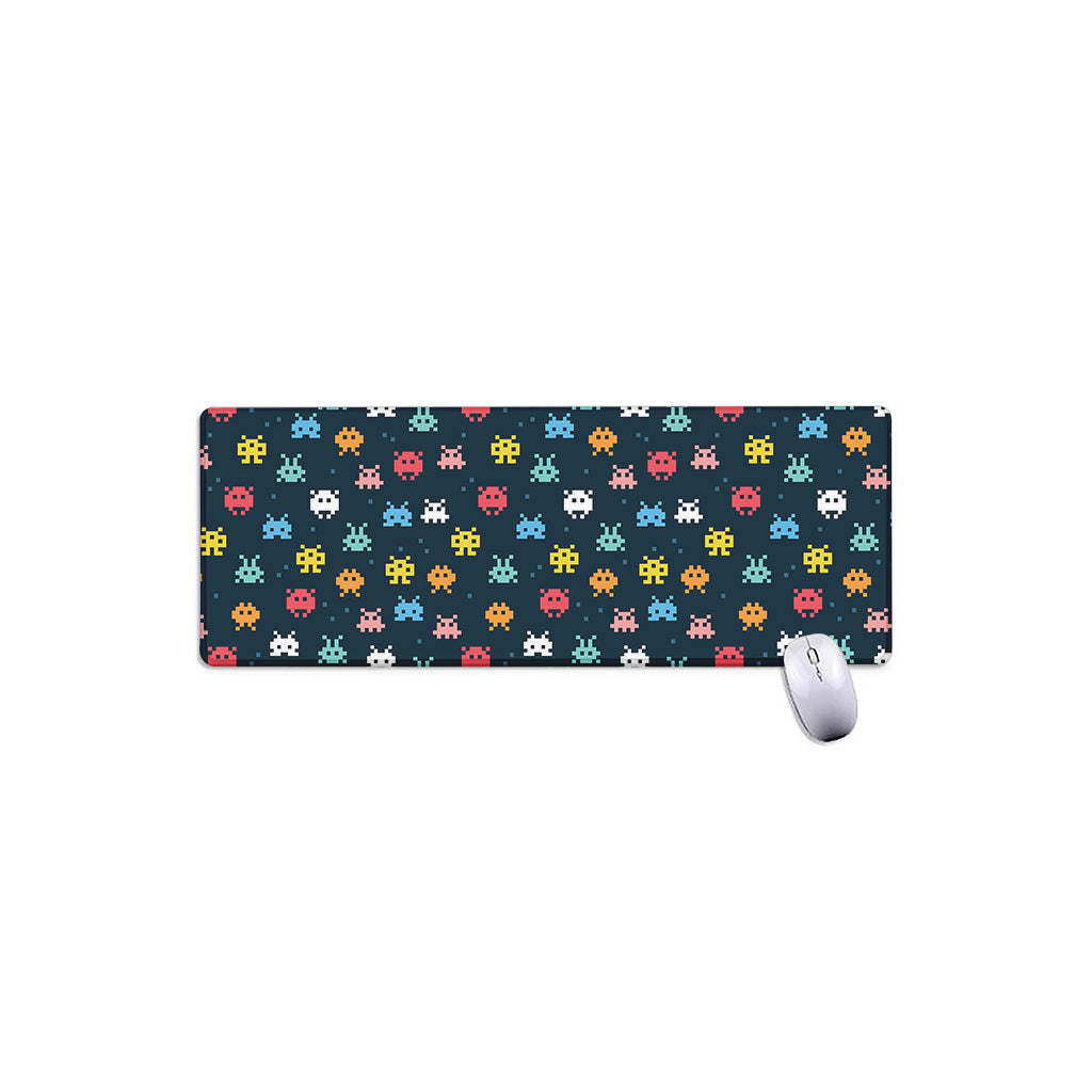 8-Bit Video Game Monsters Pattern Print Extended Mouse Pad