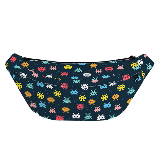 8-Bit Video Game Monsters Pattern Print Fanny Pack