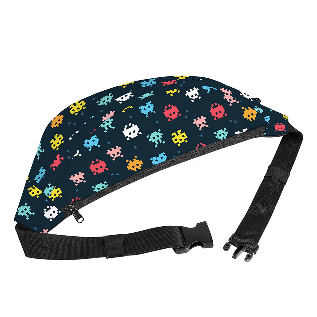 8-Bit Video Game Monsters Pattern Print Fanny Pack