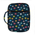 8-Bit Video Game Monsters Pattern Print Front Pocket Bible Bag