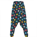 8-Bit Video Game Monsters Pattern Print Hammer Pants