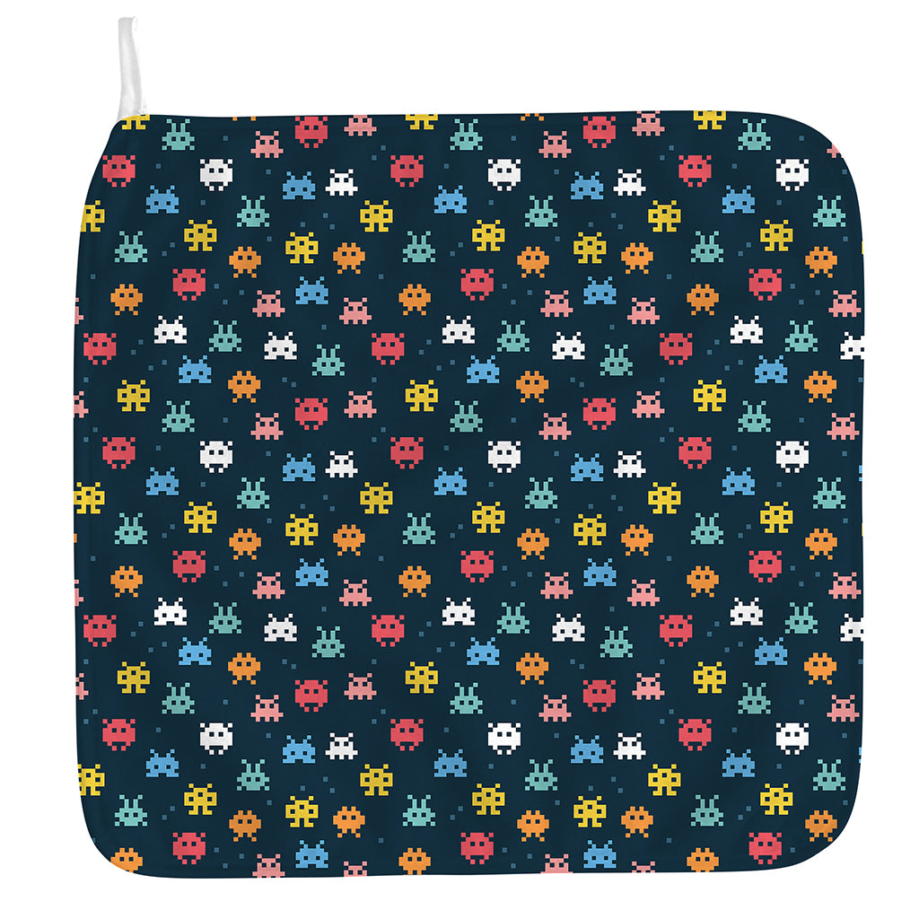 8-Bit Video Game Monsters Pattern Print Hand Towel
