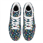 8-Bit Video Game Monsters Pattern Print High Top Leather Sneakers