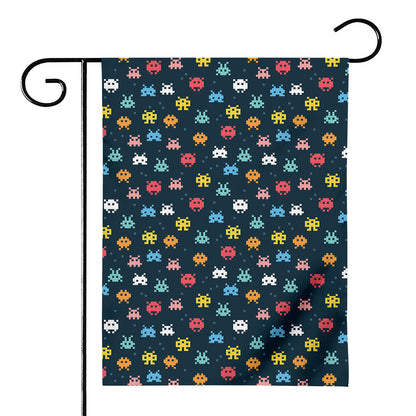8-Bit Video Game Monsters Pattern Print House Flag