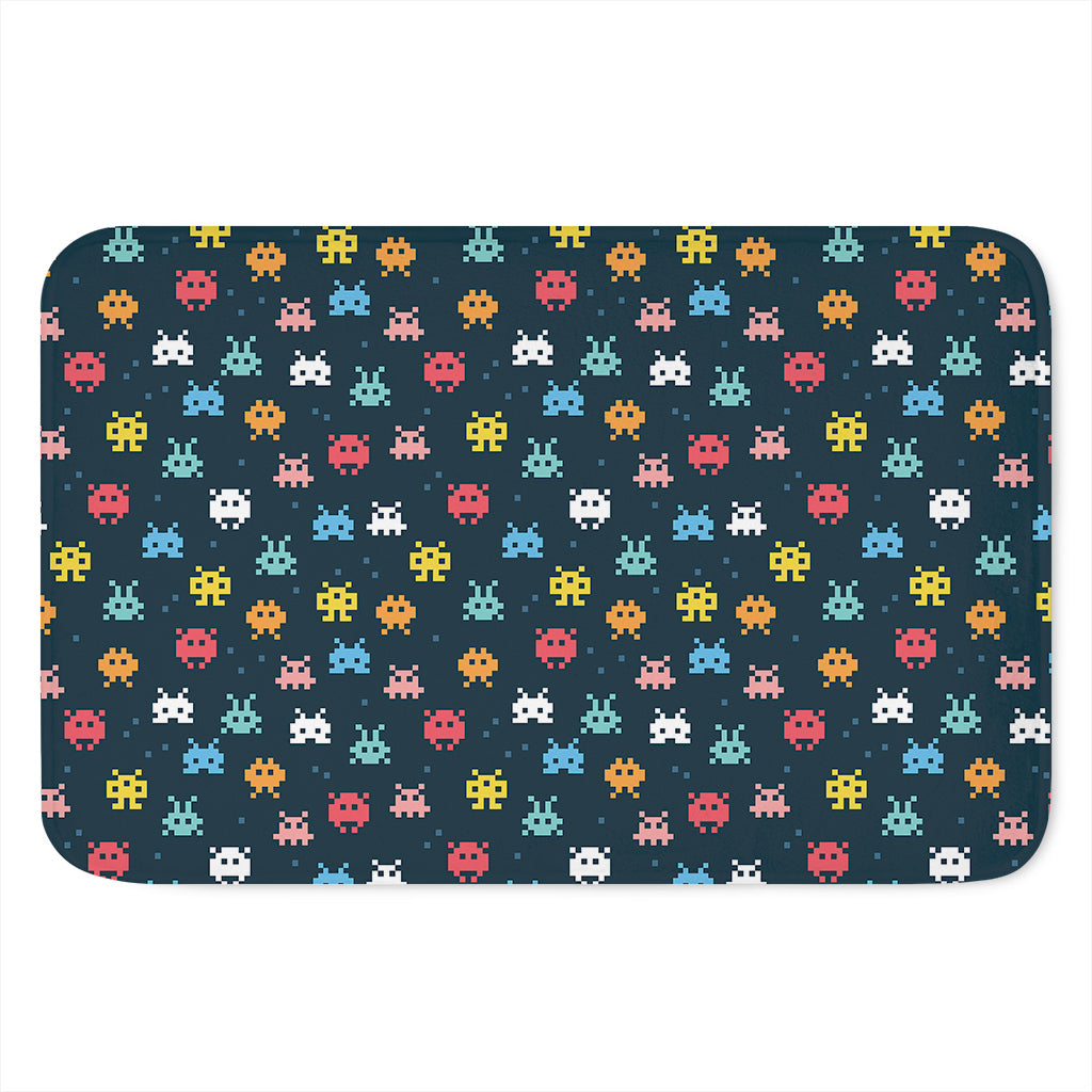 8-Bit Video Game Monsters Pattern Print Indoor Door Mat