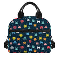 8-Bit Video Game Monsters Pattern Print Insulated Lunch Bag
