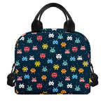 8-Bit Video Game Monsters Pattern Print Insulated Lunch Bag