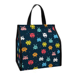 8-Bit Video Game Monsters Pattern Print Insulated Lunch Tote