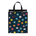 8-Bit Video Game Monsters Pattern Print Insulated Lunch Tote
