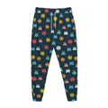 8-Bit Video Game Monsters Pattern Print Jogger Pants