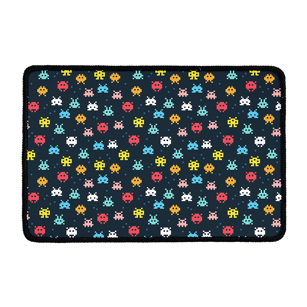 8-Bit Video Game Monsters Pattern Print Kitchen Mat