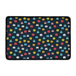 8-Bit Video Game Monsters Pattern Print Kitchen Mat