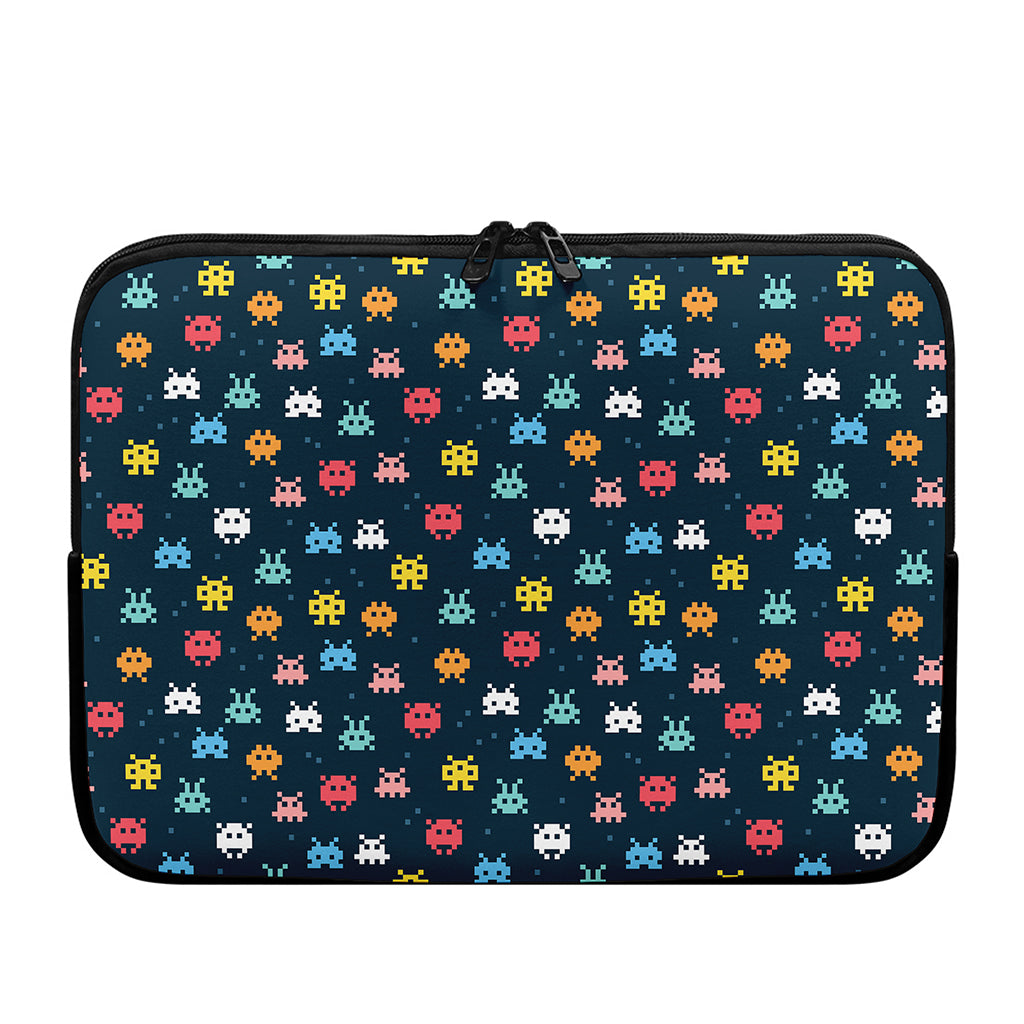 8-Bit Video Game Monsters Pattern Print Laptop Sleeve