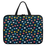 8-Bit Video Game Monsters Pattern Print Laptop Sleeve With Handle