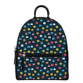 8-Bit Video Game Monsters Pattern Print Leather Backpack