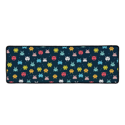 8-Bit Video Game Monsters Pattern Print Long Kitchen Mat
