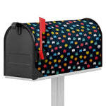 8-Bit Video Game Monsters Pattern Print Mailbox Cover