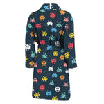 8-Bit Video Game Monsters Pattern Print Men's Bathrobe