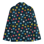 8-Bit Video Game Monsters Pattern Print Men's Blazer