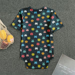 8-Bit Video Game Monsters Pattern Print Men's Bodysuit