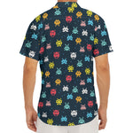 8-Bit Video Game Monsters Pattern Print Men's Deep V-Neck Shirt