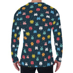 8-Bit Video Game Monsters Pattern Print Men's Long Sleeve T-Shirt