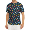 8-Bit Video Game Monsters Pattern Print Men's Short Sleeve Rash Guard