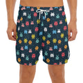 8-Bit Video Game Monsters Pattern Print Men's Split Running Shorts