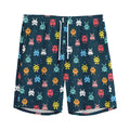 8-Bit Video Game Monsters Pattern Print Men's Athletic Shorts