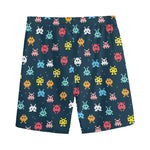 8-Bit Video Game Monsters Pattern Print Men's Sports Shorts