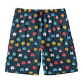 8-Bit Video Game Monsters Pattern Print Men's Swim Trunks