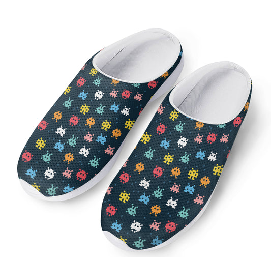 8-Bit Video Game Monsters Pattern Print Mesh Casual Shoes