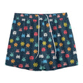 8-Bit Video Game Monsters Pattern Print Mesh Shorts