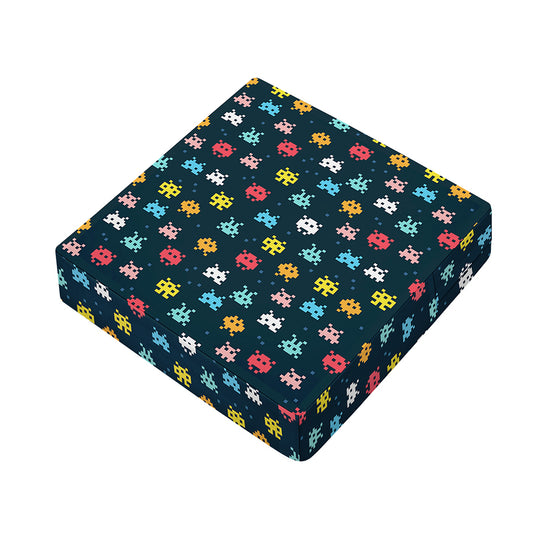 8-Bit Video Game Monsters Pattern Print Outdoor Seat Cushion Cover