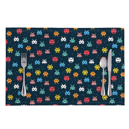 8-Bit Video Game Monsters Pattern Print Placemat