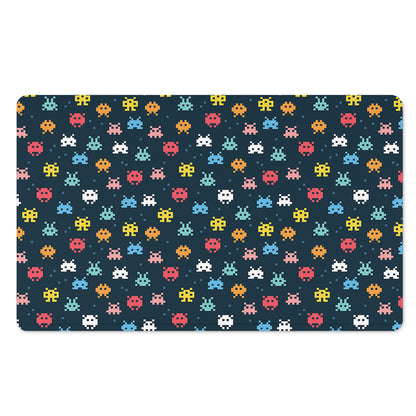 8-Bit Video Game Monsters Pattern Print Polyester Doormat