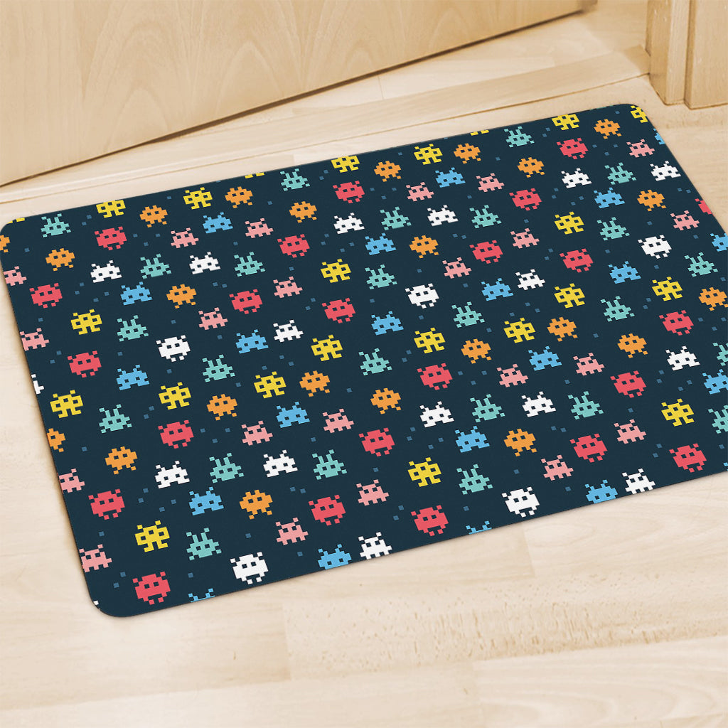 8-Bit Video Game Monsters Pattern Print Polyester Doormat